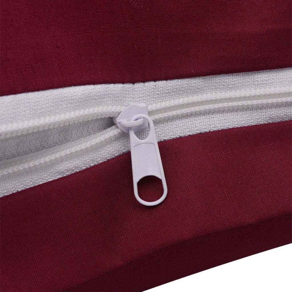 Duvet Cover Set Cotton Burgundy 135x200/60x70 cm